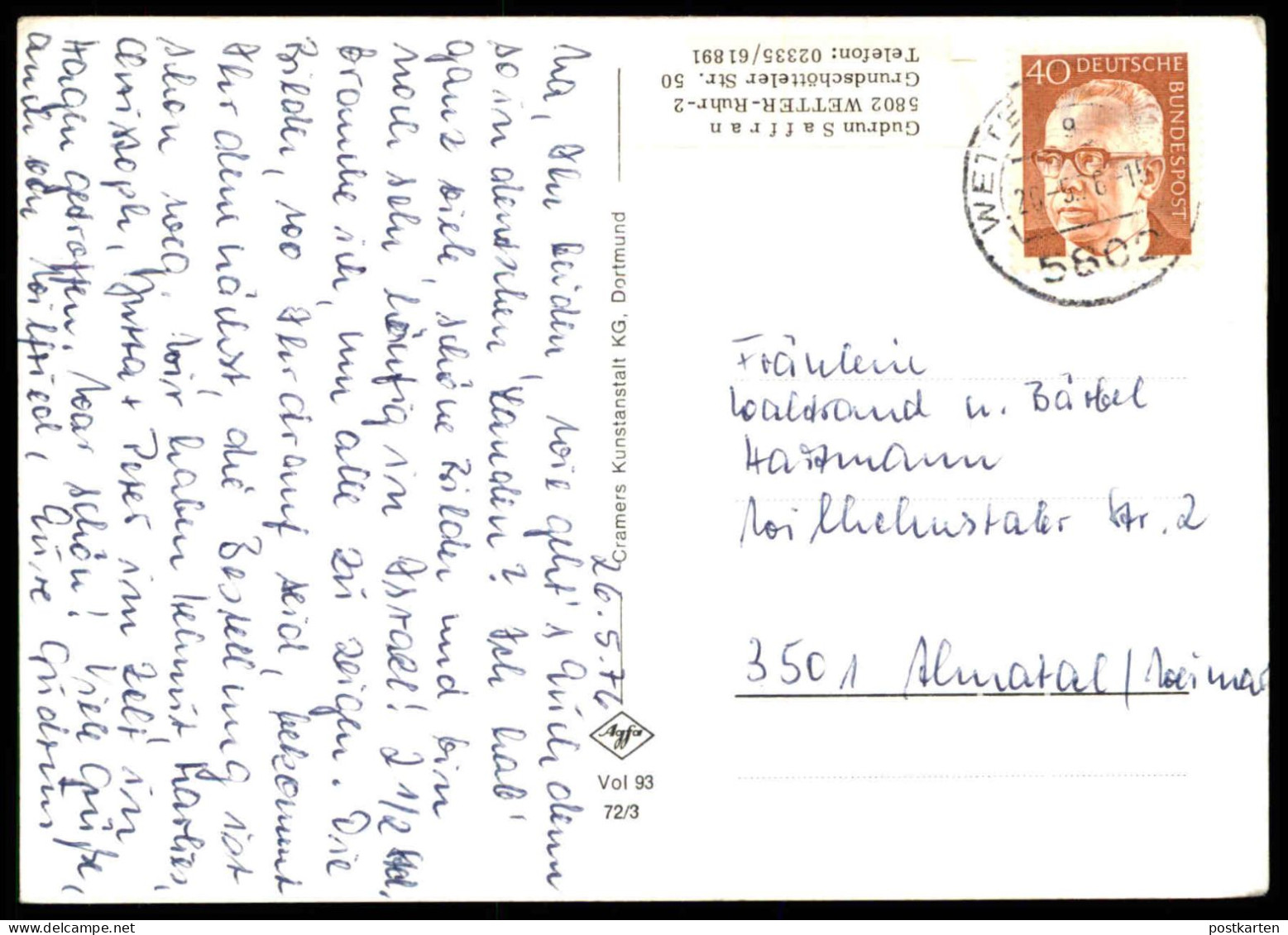 ÄLTERE POSTKARTE WETTER-VOLMARSTEIN RUHR PANORAMA TOTALANSICHT Ansichtskarte AK Postcard Cpa - Wetter