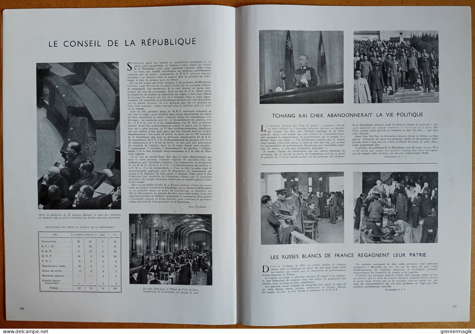 France Illustration N°63 14/12/1946 Marcel Cerdan à New-York/Paul-Emile Victor/Egypte/La peinture turque/Pérou/Mode