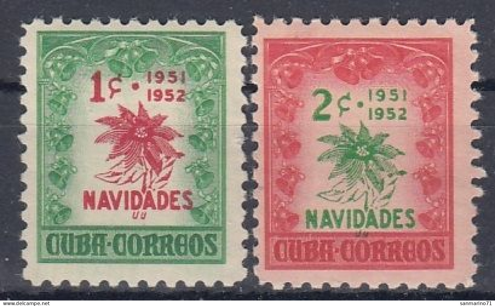 CUBA 301-302,unused,falc Hinged,Christmas 1951 (*) - Ungebraucht