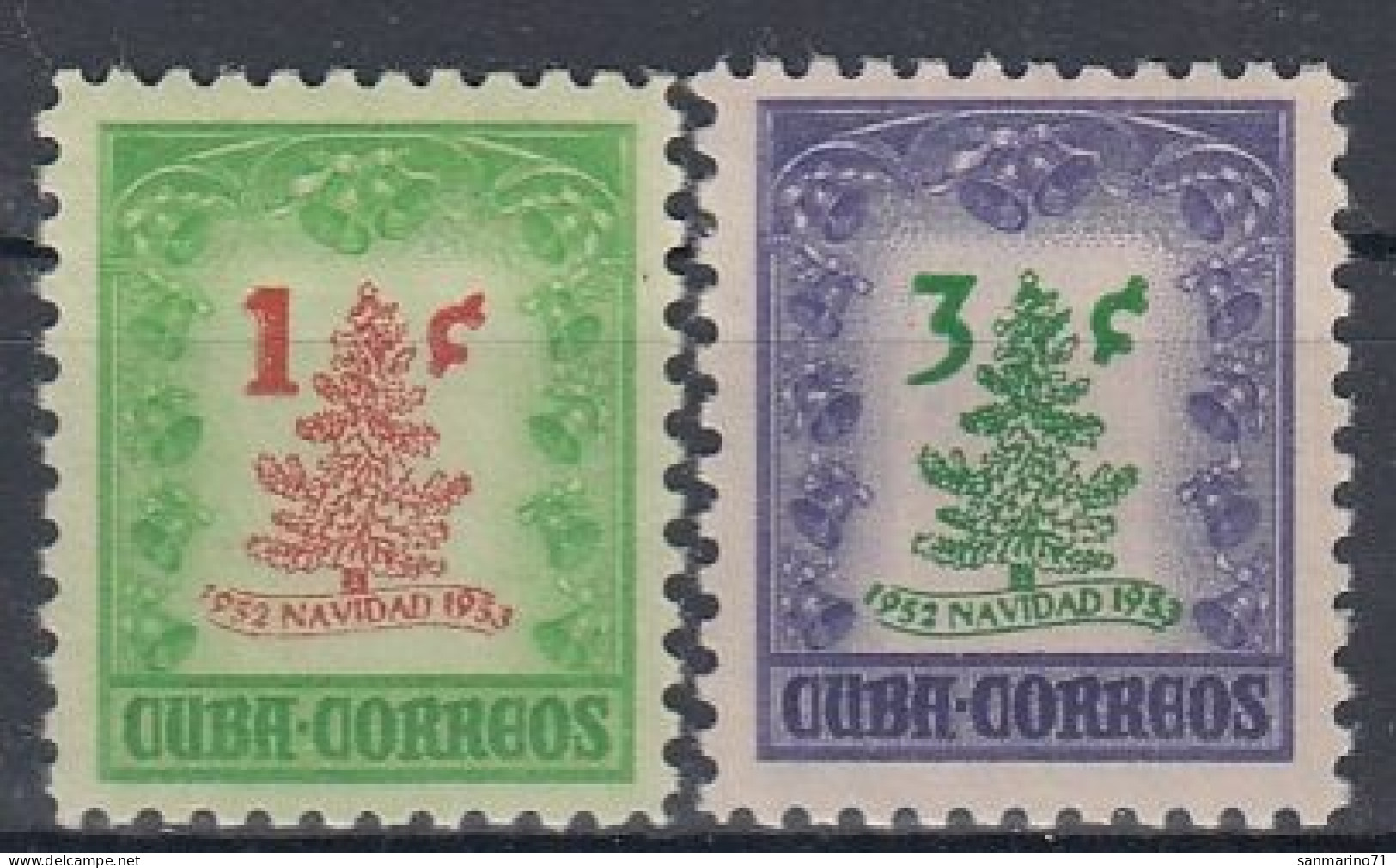 CUBA 356-357,unused,falc Hinged,Christmas 1952 (*) - Nuovi