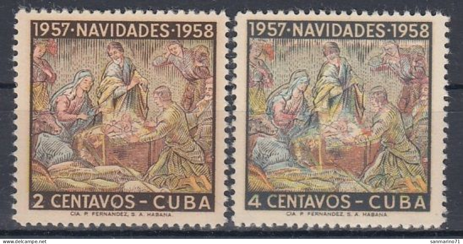 CUBA 569-570,unused,Christmas 1957 (**) - Nuevos