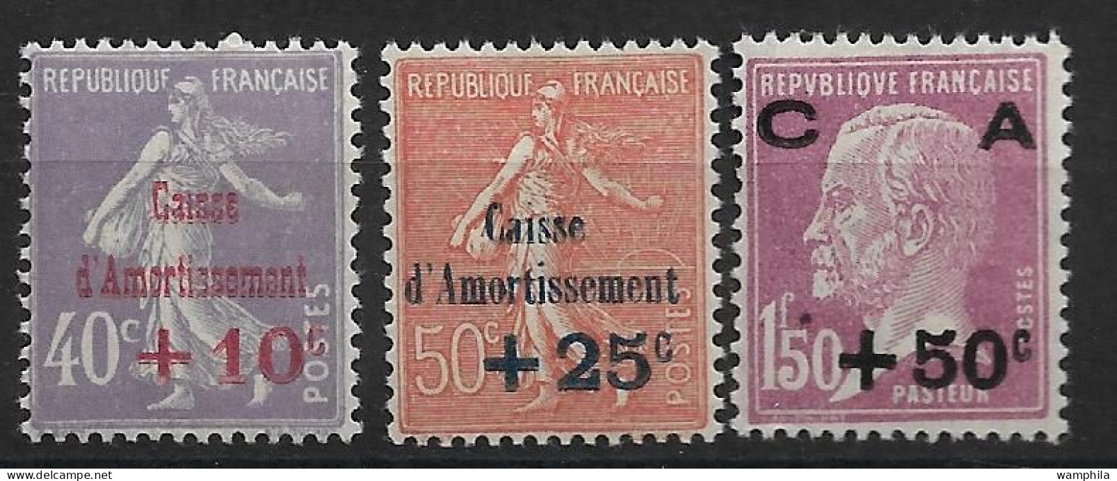 France 1928 N°249/51* Caisse D'amortissement. Cote 107€. - 1927-31 Sinking Fund