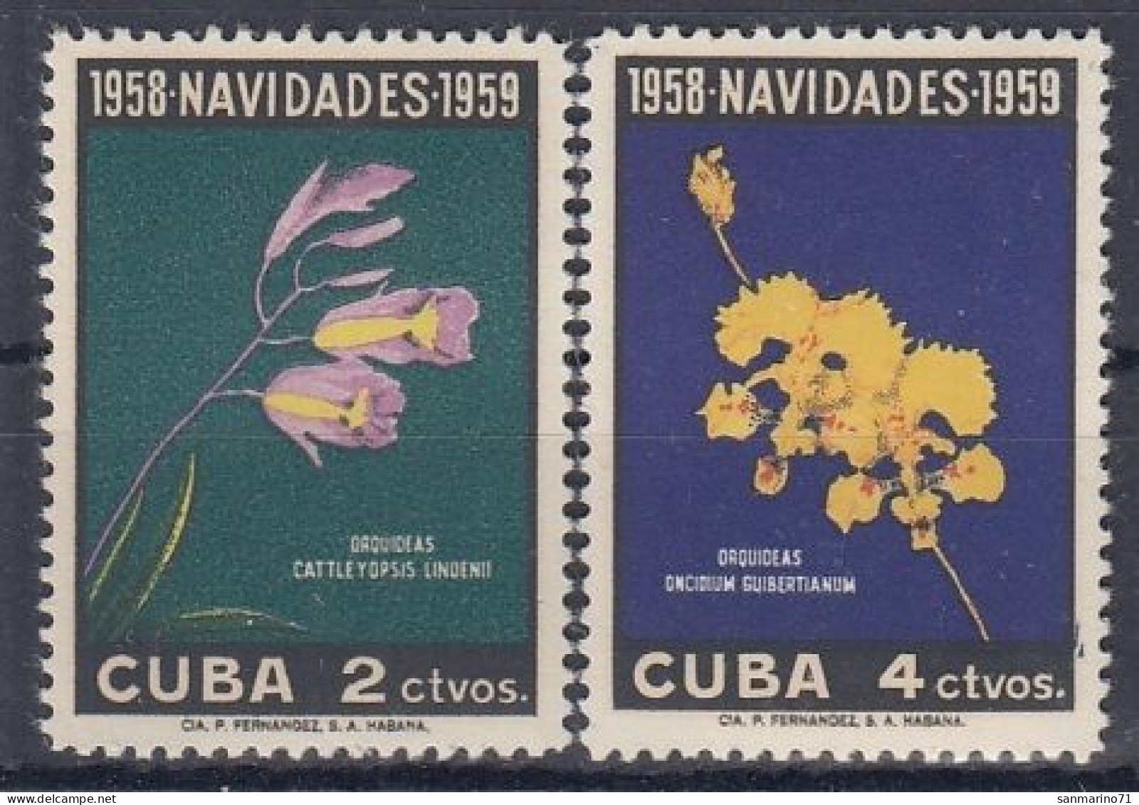 CUBA 613-614,unused,Christmas 1958 (**) - Ungebraucht