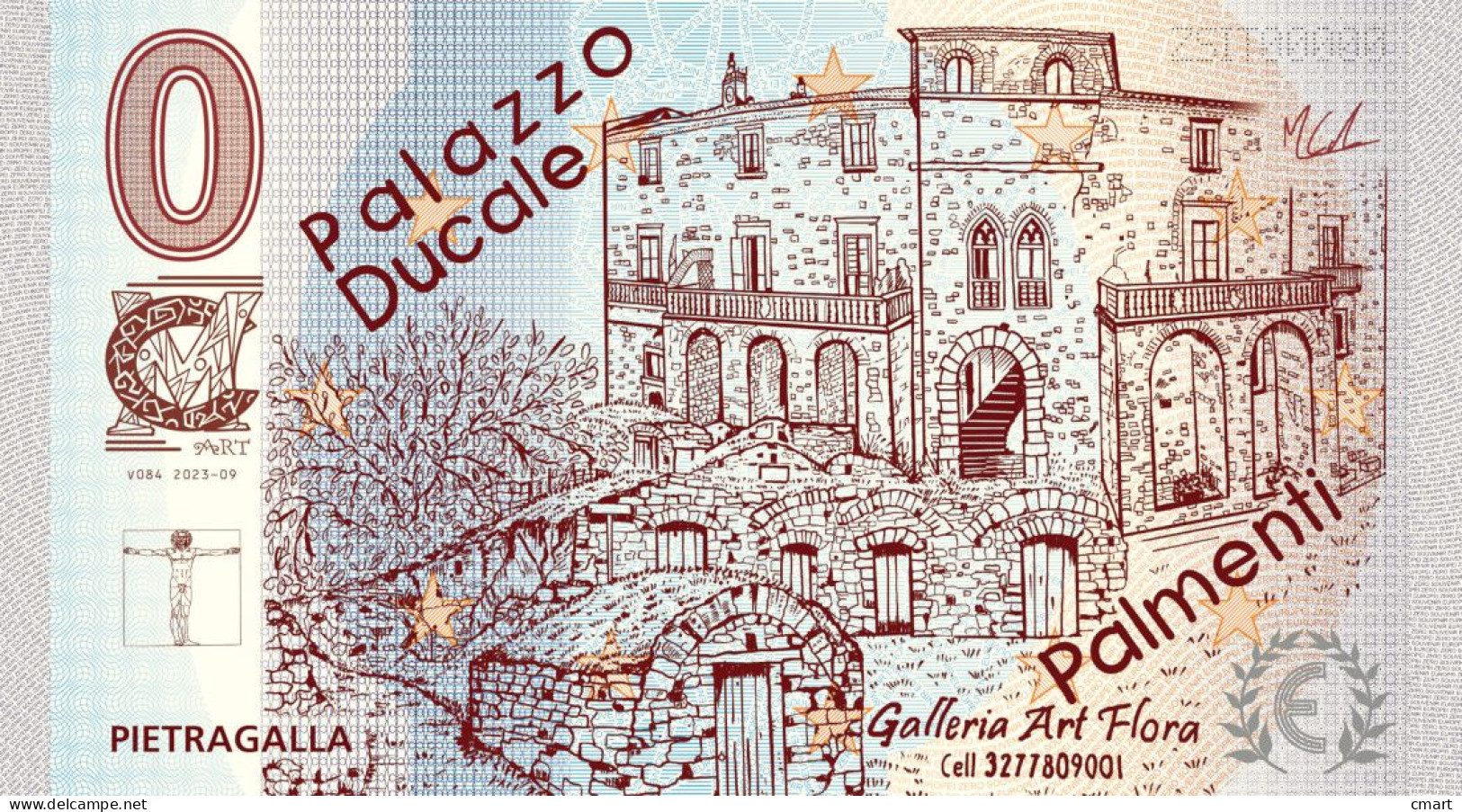 Banconota Zero Euro Souvenir  "CMART" Ricordo Della Città Di Pietragalla - Palazzo Ducale E Palmenti - Autres - Europe