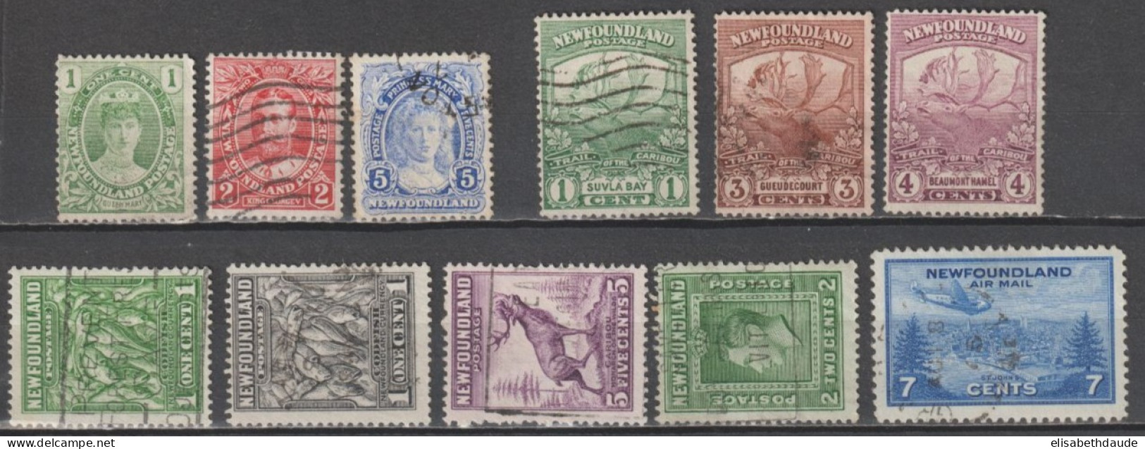 CANADA NEWFOUNDLAND - 1911/ - PETIT LOT  OBLITERES - COTE = 55.5 EUR. - - 1908-1947