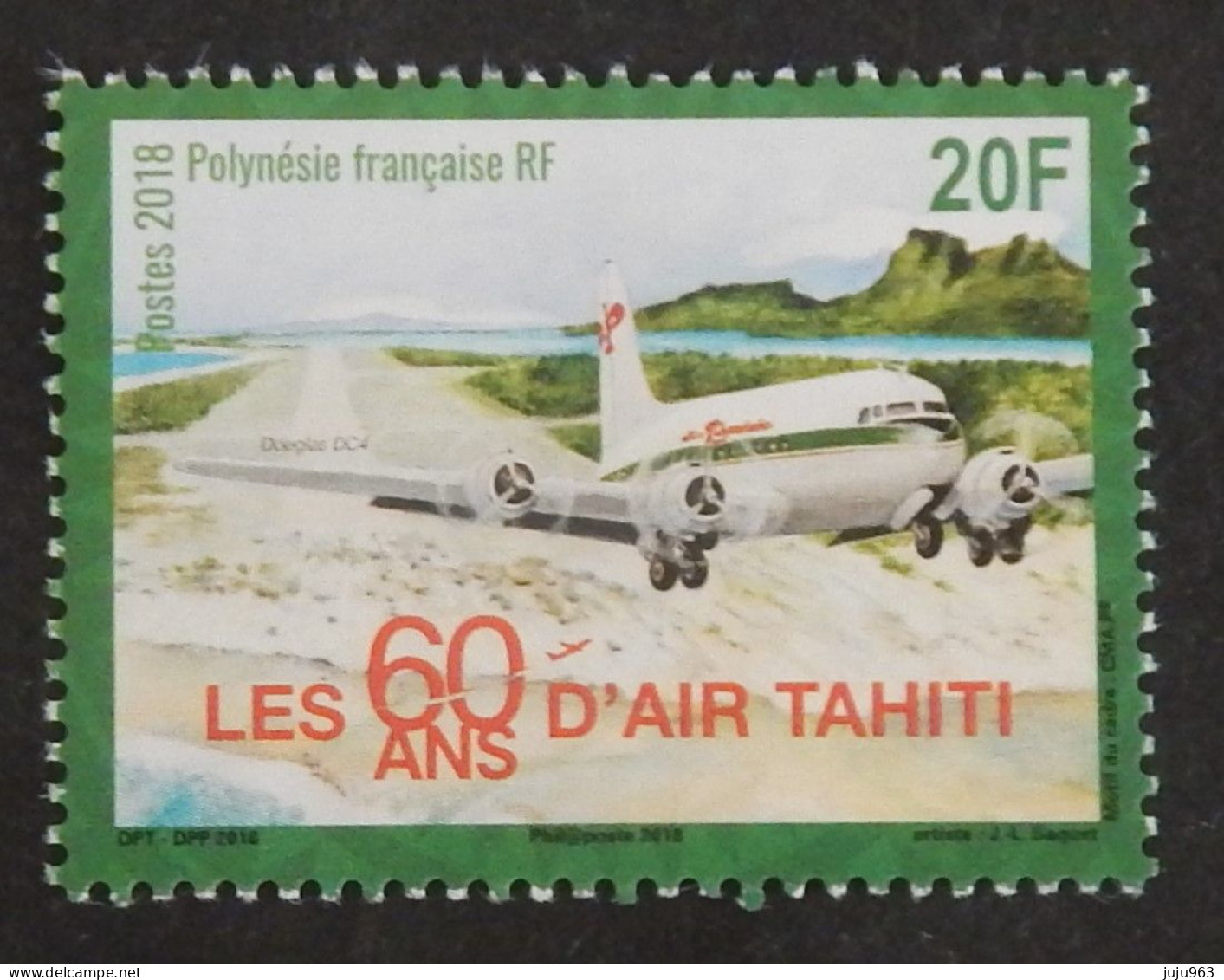 POLYNESIE FRANCAISE  YT 1177 NEUF**MNH "LES 60 ANS D'AIR HAITI" ANNÉE 2018 - Neufs