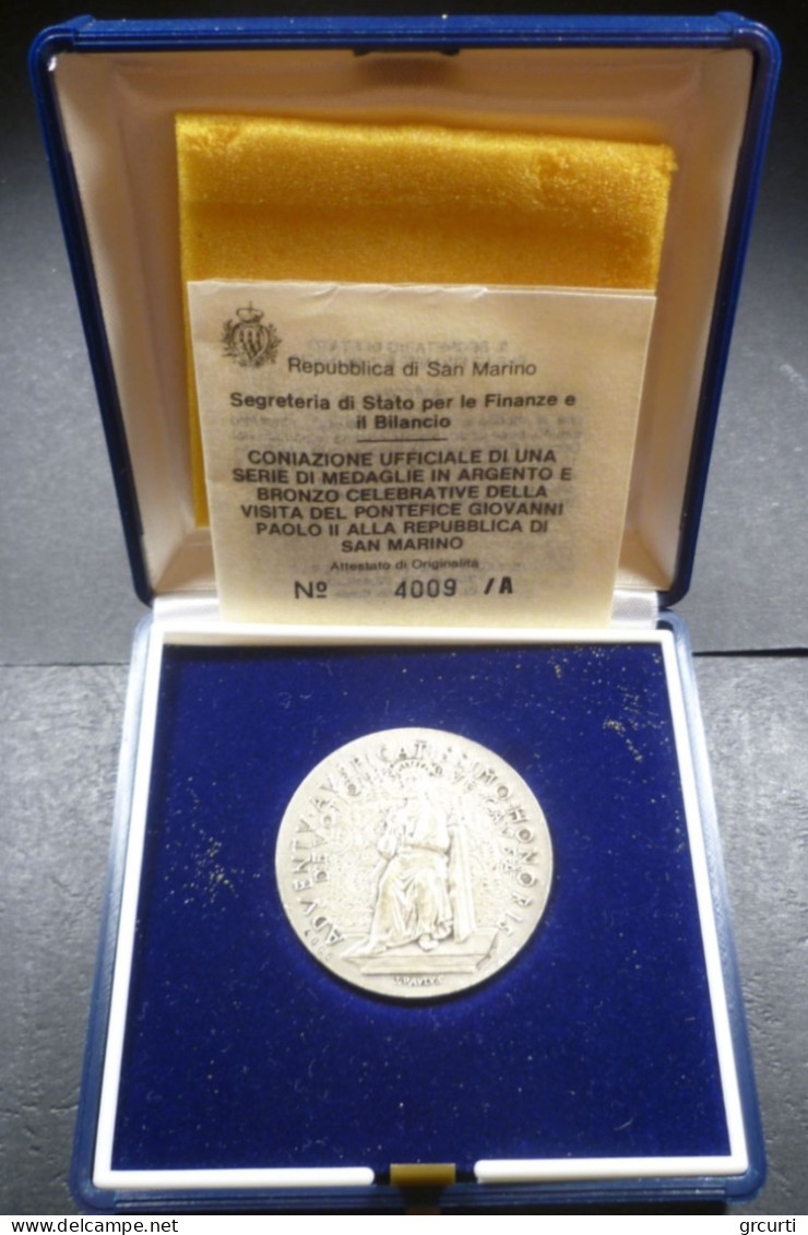 San Marino - 1982 - Medaglia Ufficiale Per La Visita Di Papa Giovanni Paolo II - Non Classés