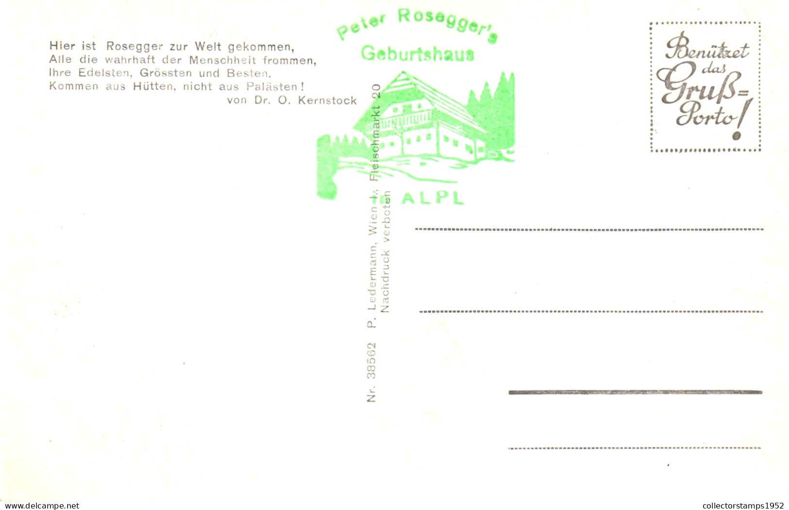 KRIEGLACH, STYRIA, PETER ROSEGGER'S BIRTHPLACE, ARCHITECTURE, GERMANY, POSTCARD - Krieglach