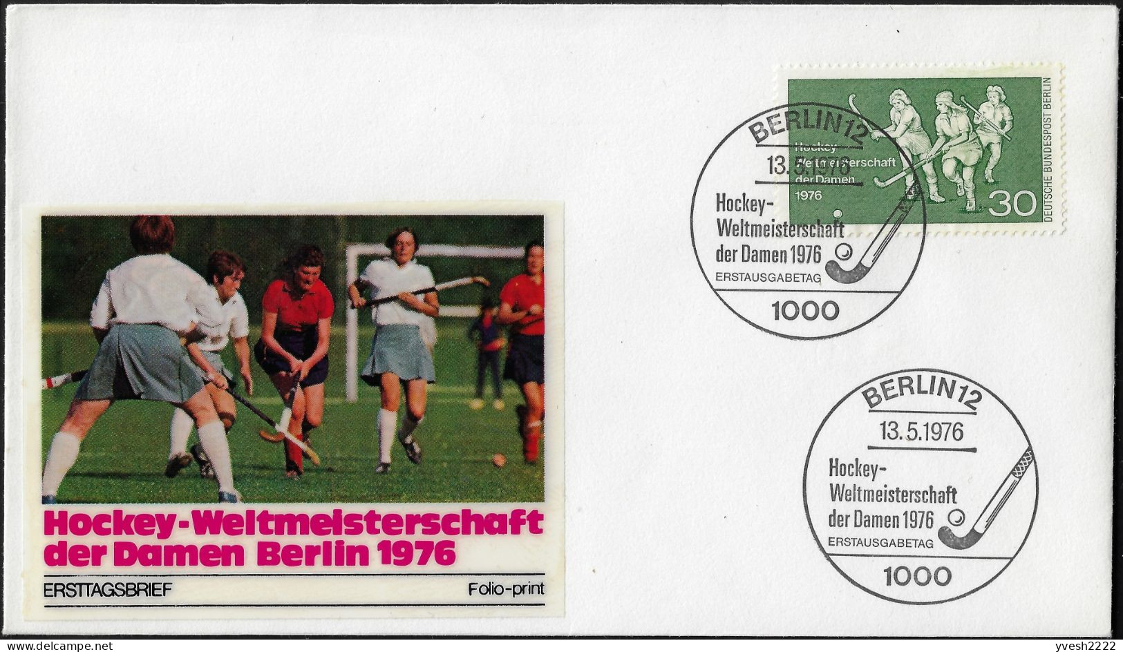 Berlin 1976 Y&T 485 Sur FDC. Championnats Du Monde Féminins De Hockey Sur Gazon - Hockey (Field)