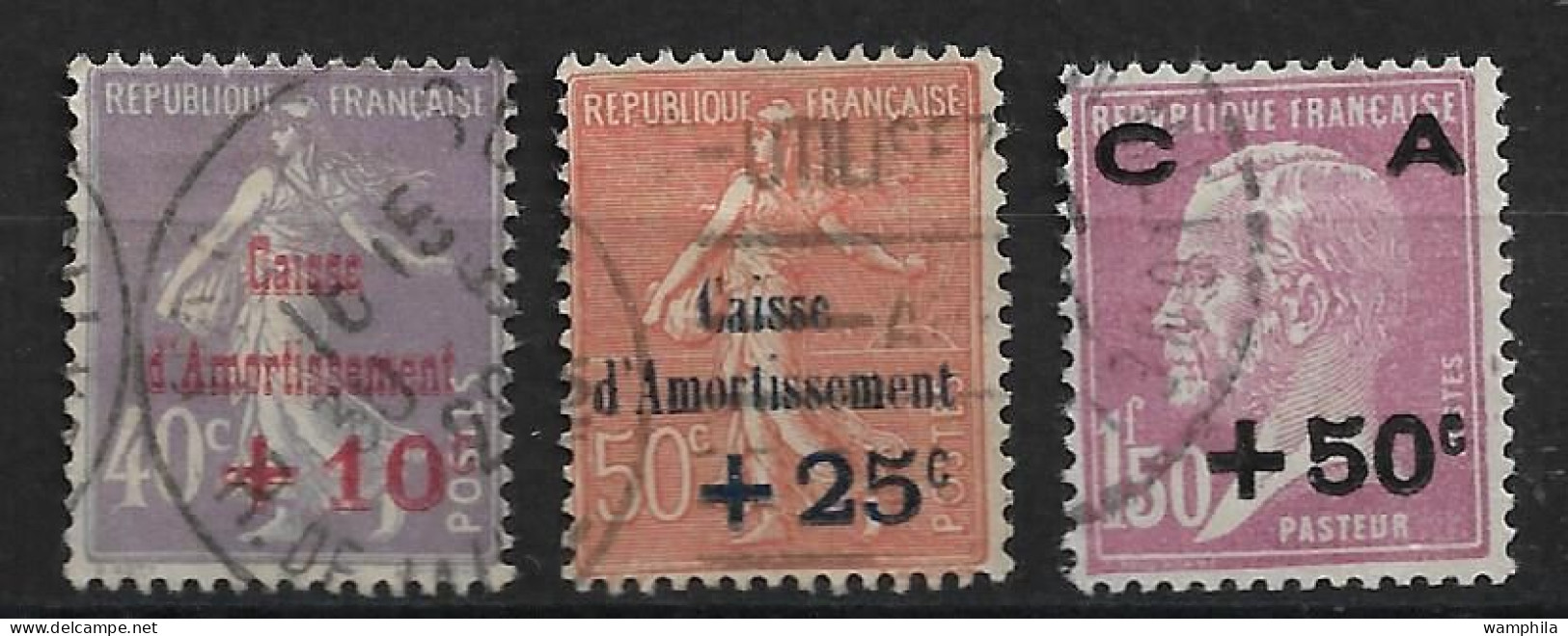 France 1928 N°249/51 Oblitérés. Caisse D'amortissement. Cote 85€. - 1927-31 Caisse D'Amortissement