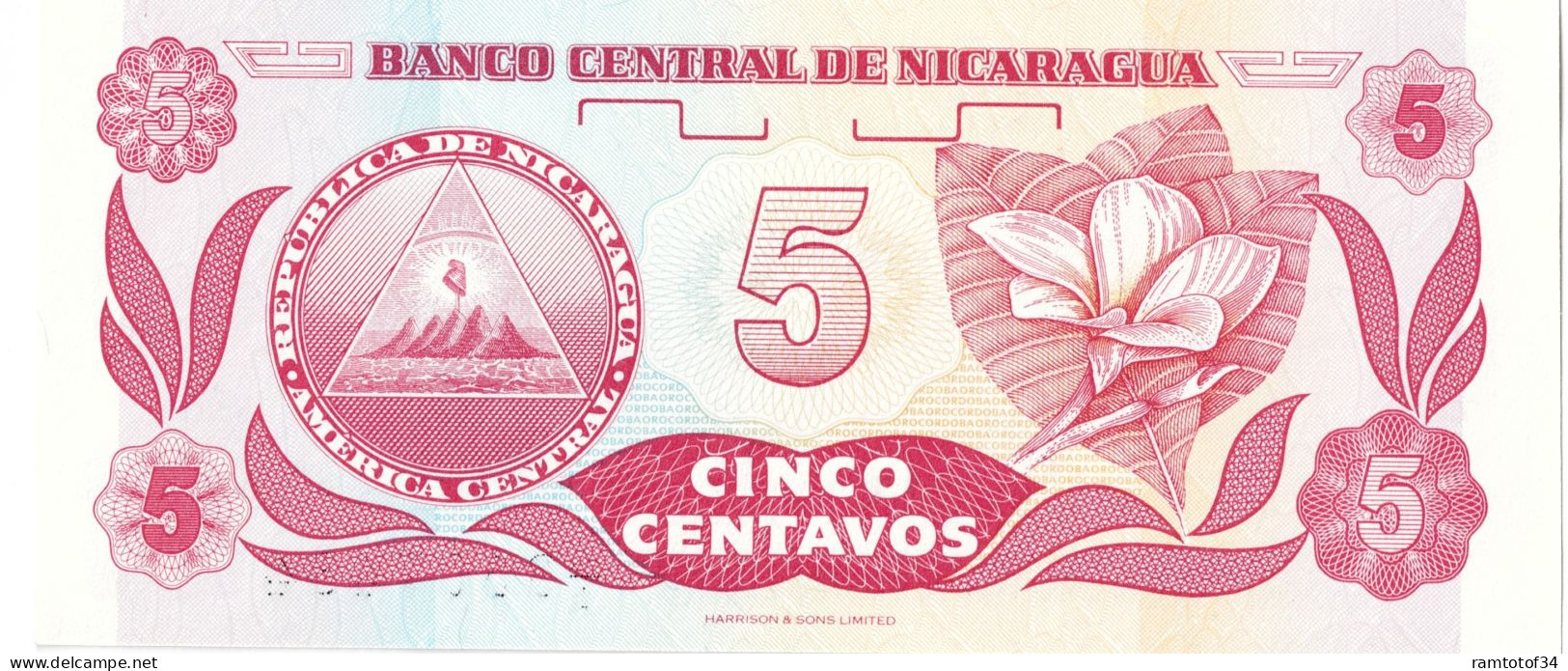 NICARAGUA - 5 Centavos 1991 UNC - Nicaragua