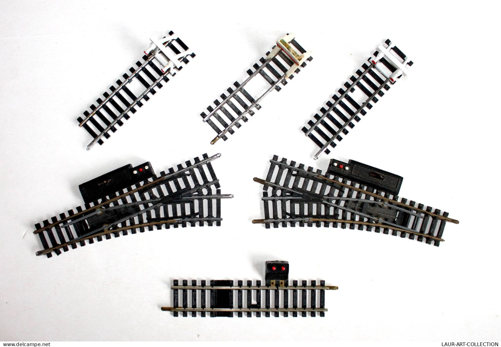 JOUEF HO 6 RAIL, 2 AIGUILLAGE DROIT ELECTRIQUE R=385 1 COUPURE 3 BUTOIR N°475/2P - MODELISME FERROVIAIRE TRAIN (2105.155 - Gleise