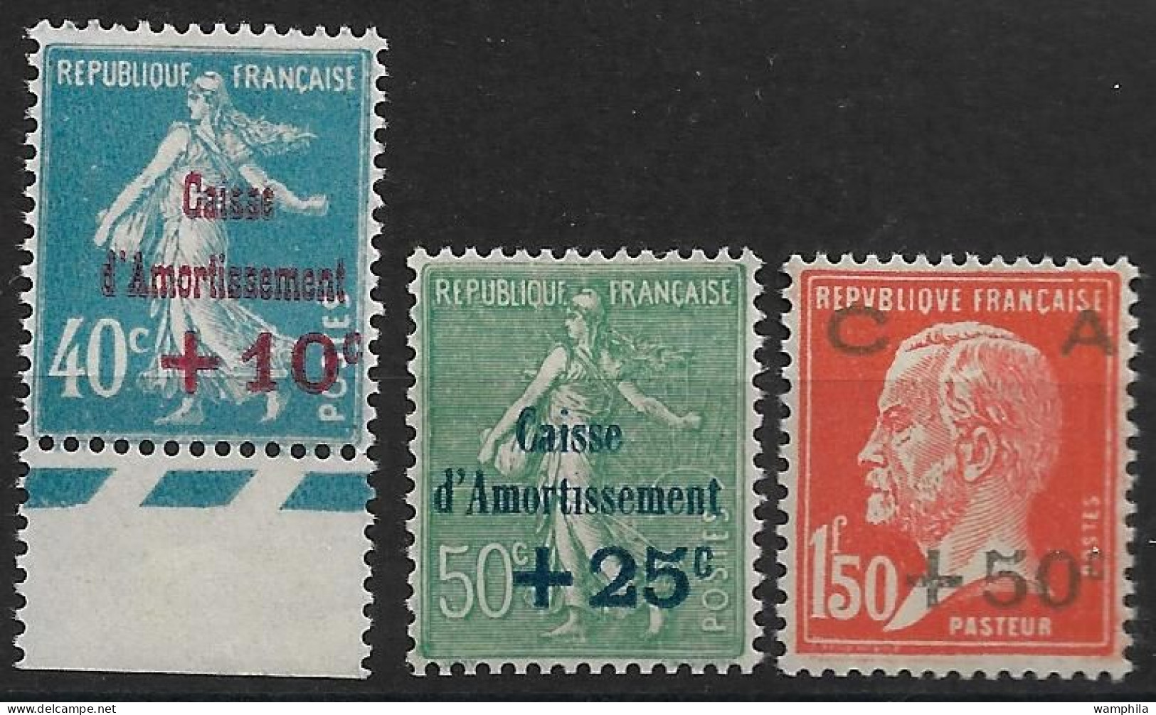 France 1928 N°246/48** Caisse D'amortissement. Très Bon Centrage. Cote 84€. - 1927-31 Caisse D'Amortissement