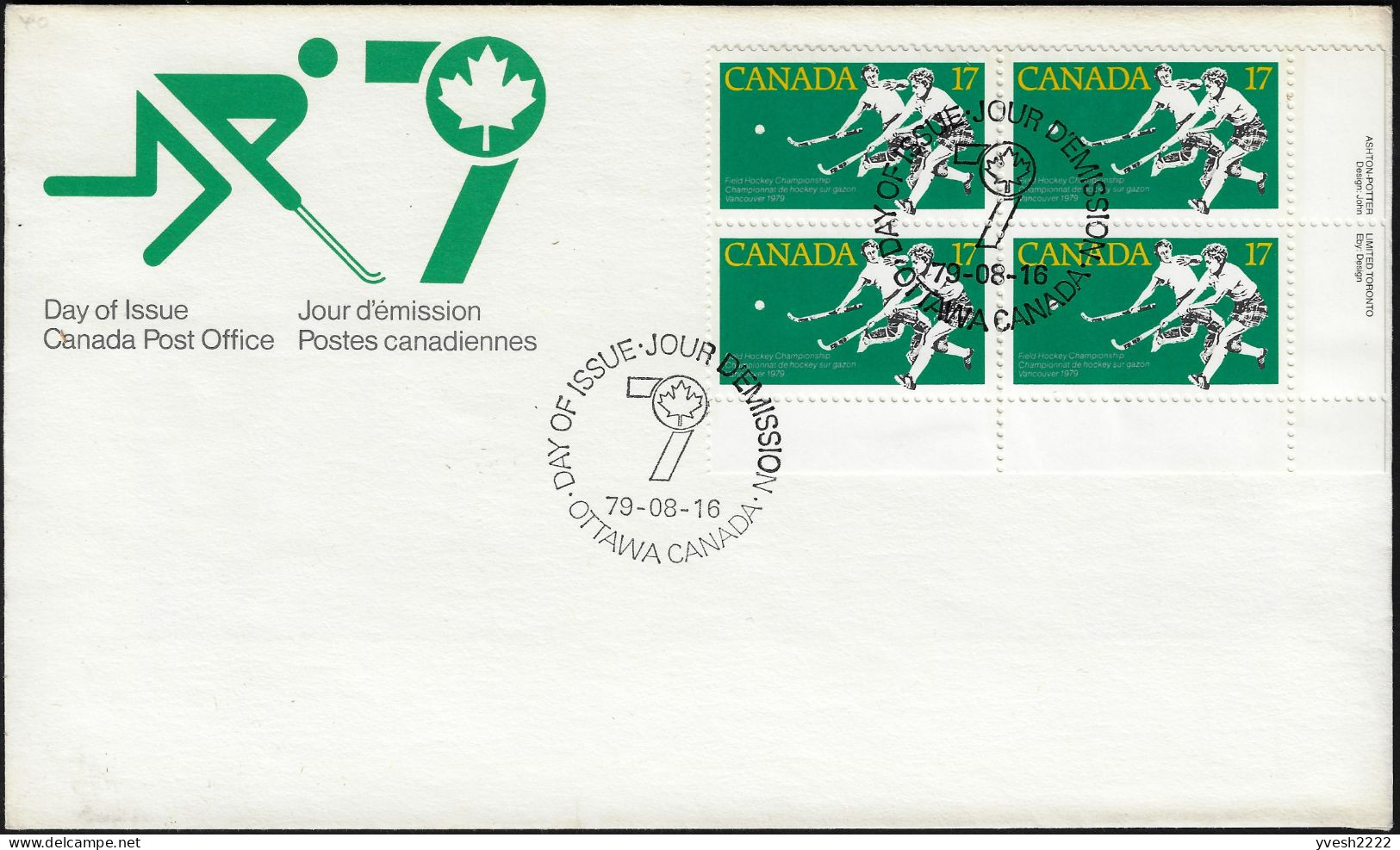 Canada 1979 Y&T 709 Sur FDC. Championnats Féminins De Hockey Sur Gazon, Vancouver - Hockey (Veld)