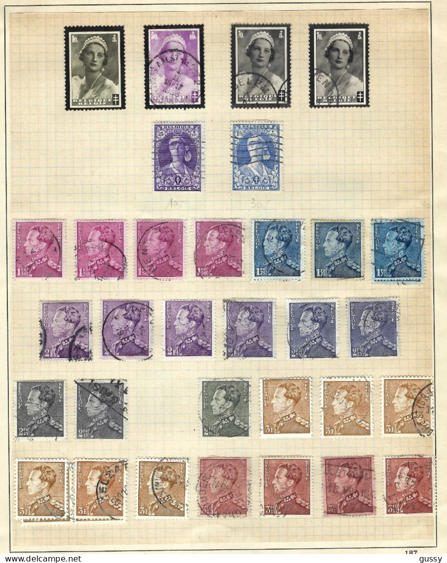 BELGIQUE Ca.1935-60: Les TP Présents Sur 10 Pages D'une Collection Ancienne, Obl. Et Neufs* - Otros & Sin Clasificación