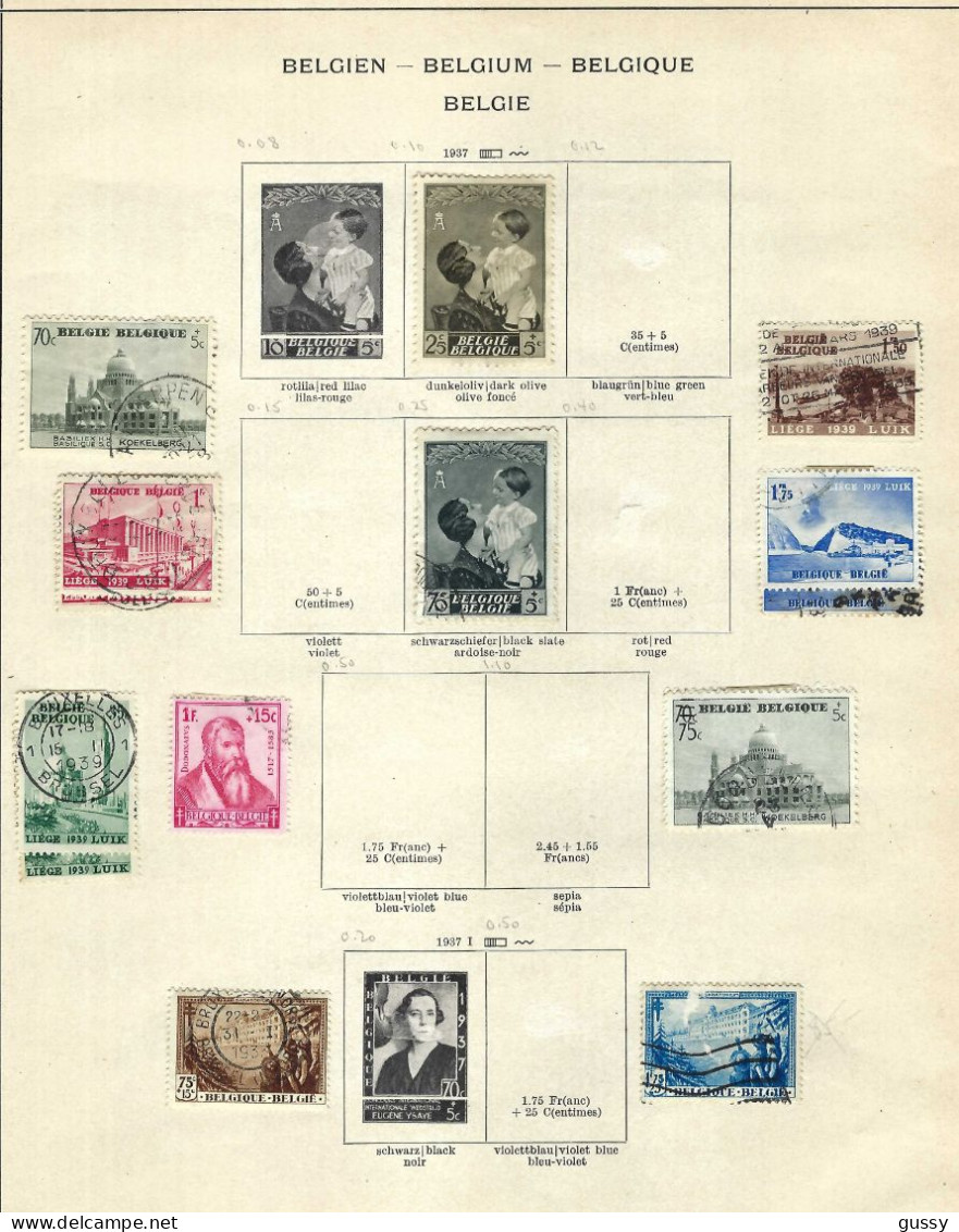 BELGIQUE ca.1935-60: Les TP présents sur 10 pages d'une collection ancienne, obl. et neufs*