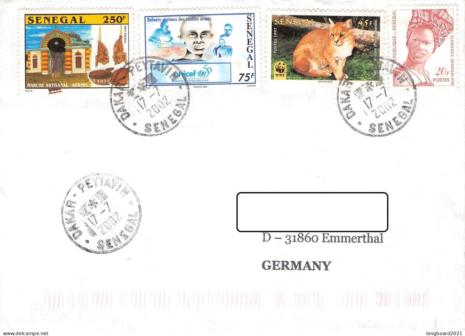 SENEGAL - MAIL 2002 - EMMERTHAL/DE / 4604 - Senegal (1960-...)