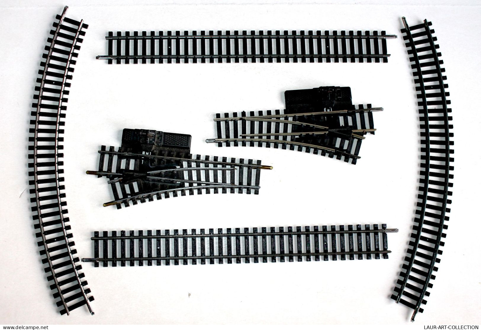 JOUEF HO 6 RAIL 2 AIGUILLAGE MANUEL R=385, 2 DROIT N°475, 2 COURBE N°470 R=325mm, MODELISME FERROVIAIRE TRAIN (2105.246) - Rails