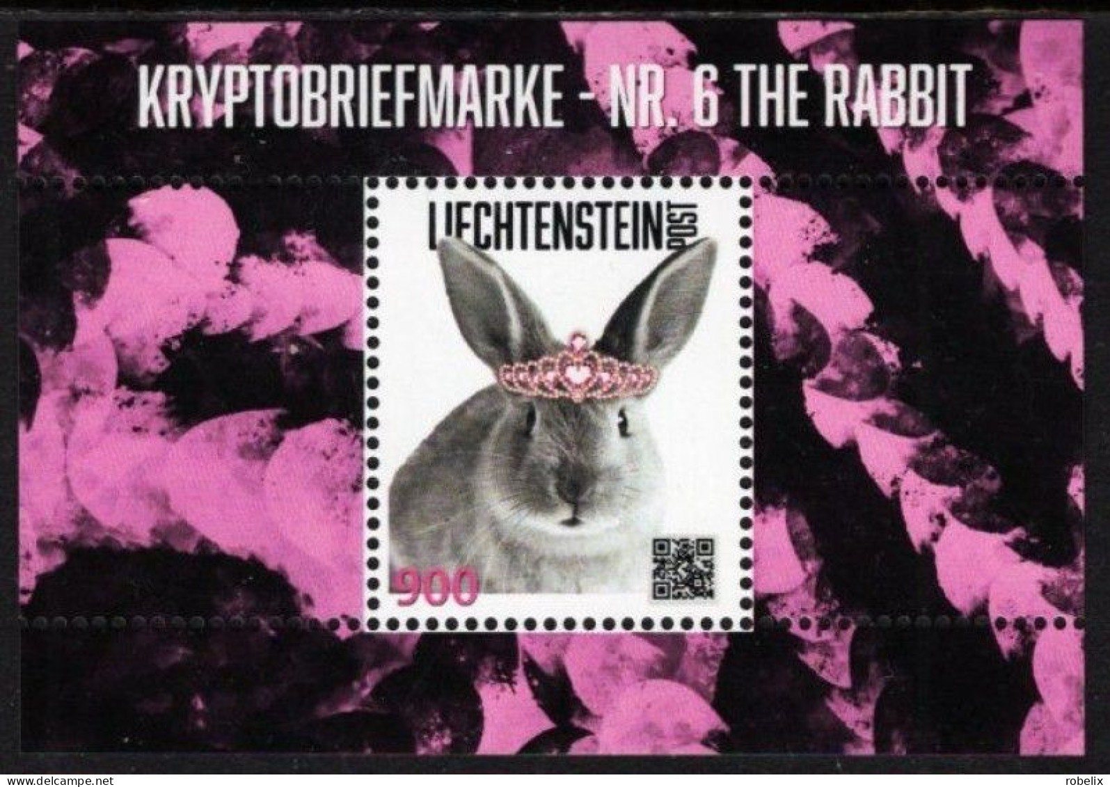 LIECHTENSTEIN 2023 CRYPTO STAMP NR.6 The RABBIT  Block  MNH** - Nuevos