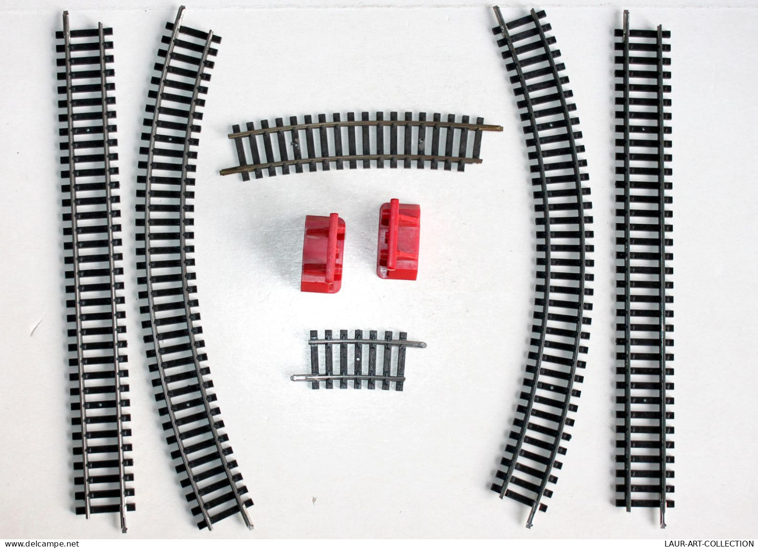 JOUEF HO 6 RAILS: 2 DROIT N°475, 2 COURBE N°470, 1 R=325mm, 1 R=385mm + 2 BUTOIR, MODELISME FERROVIAIRE TRAIN (2105.249) - Rails