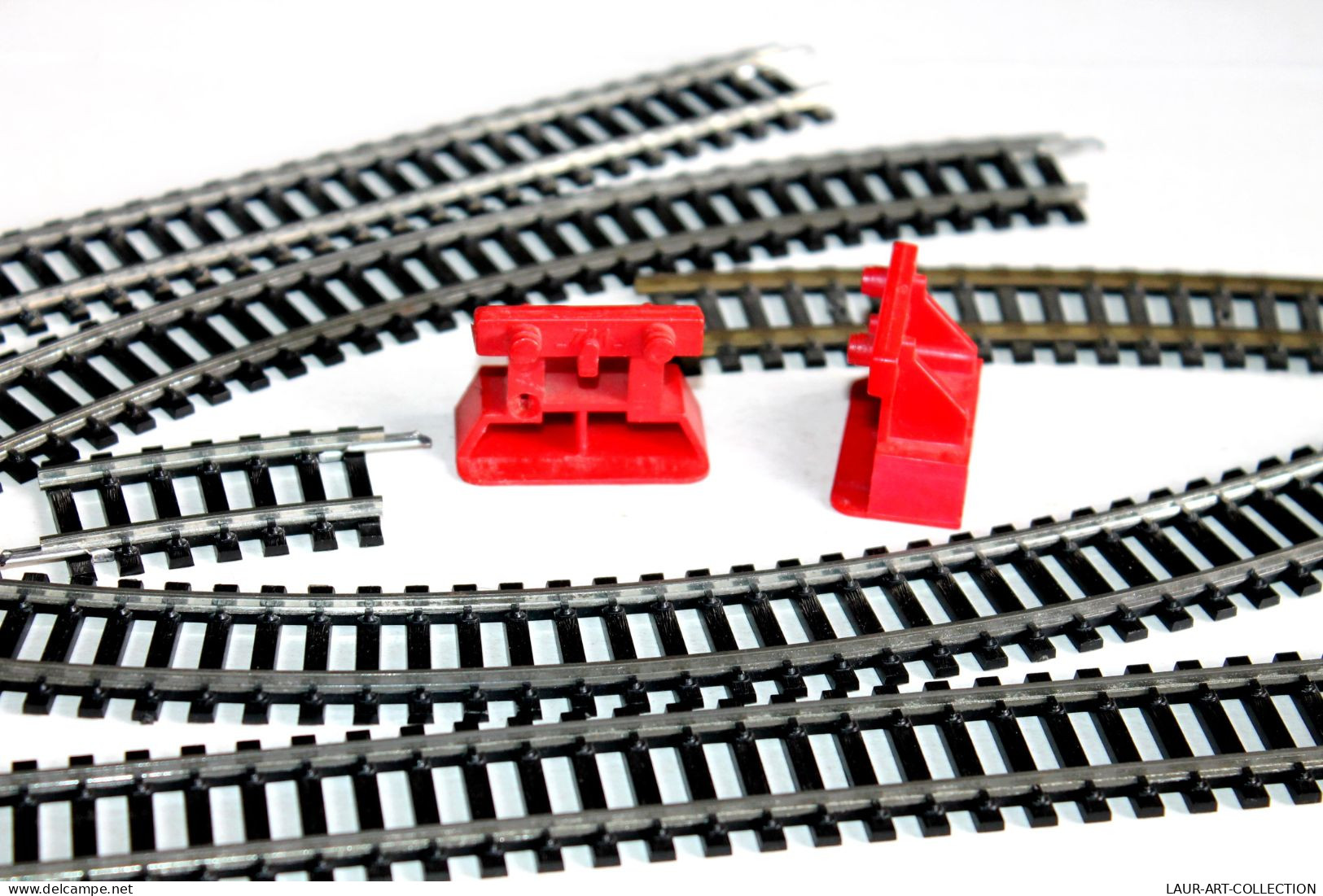 JOUEF HO 6 RAILS: 2 DROIT N°475, 2 COURBE N°470, 1 R=325mm, 1 R=385mm + 2 BUTOIR, MODELISME FERROVIAIRE TRAIN (2105.249) - Vías Férreas