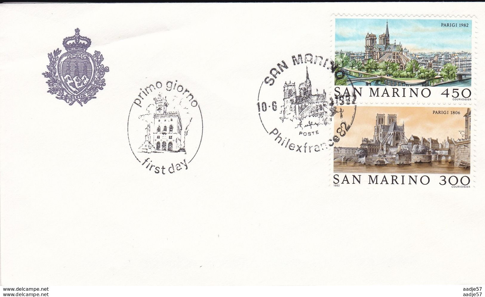 San Marino 1982 FDC At Phlixfrance 1982 Paris - Covers & Documents