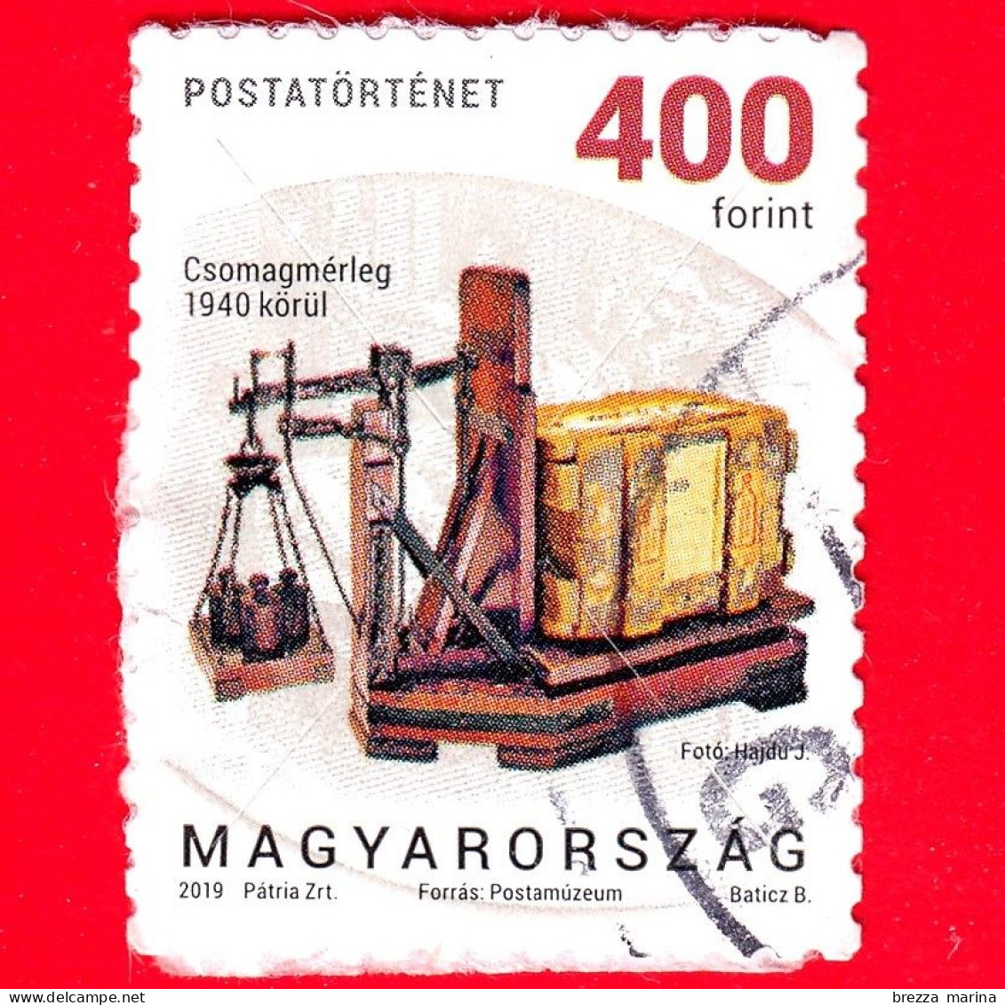 UNGHERIA - Usato - 2019 - Storia Postale - Bilancia Per Pesare Pacchi - Bascula - 400 - Used Stamps