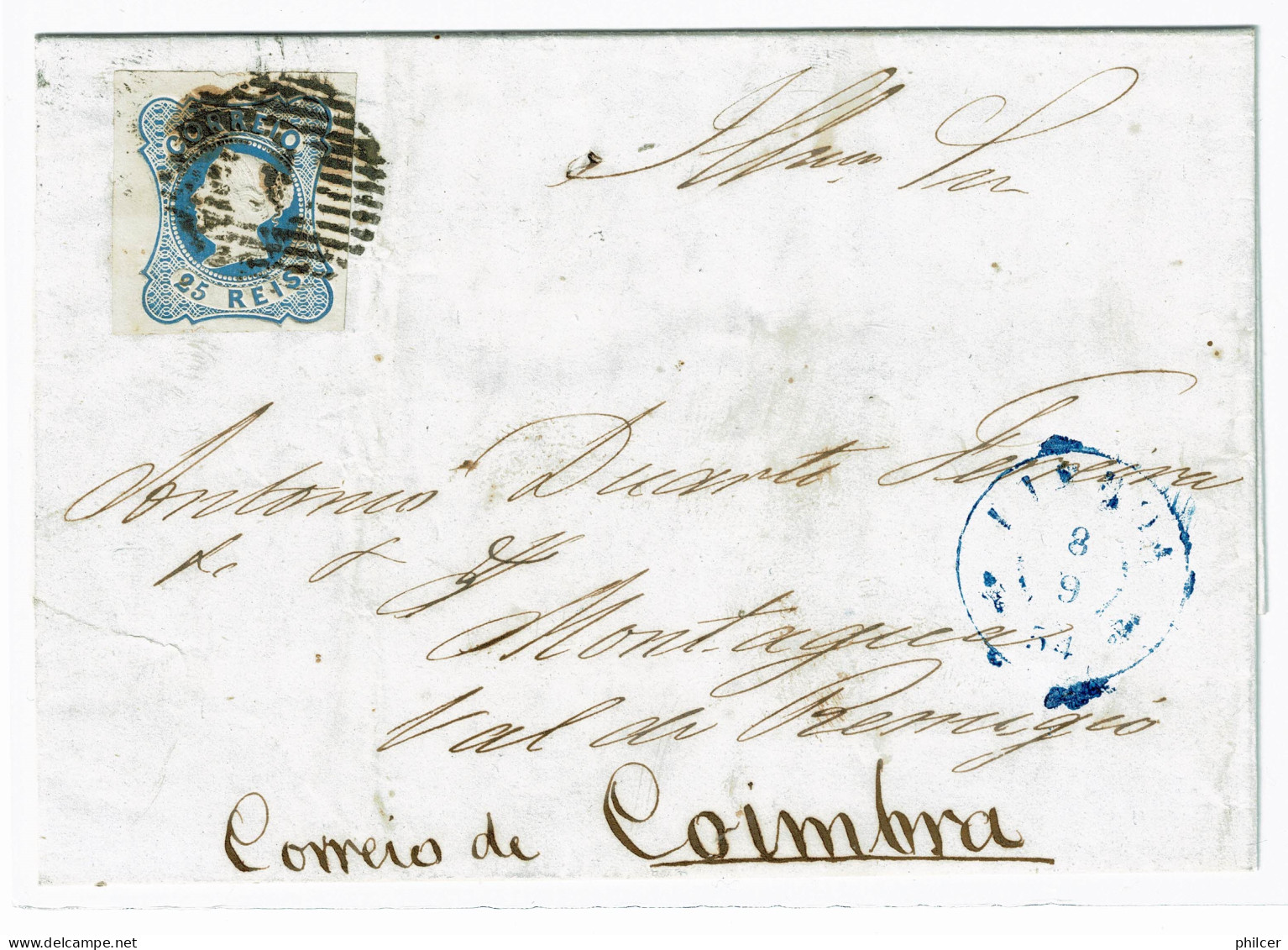 Portugal, 1854, # 2, Para Coimbra - Brieven En Documenten