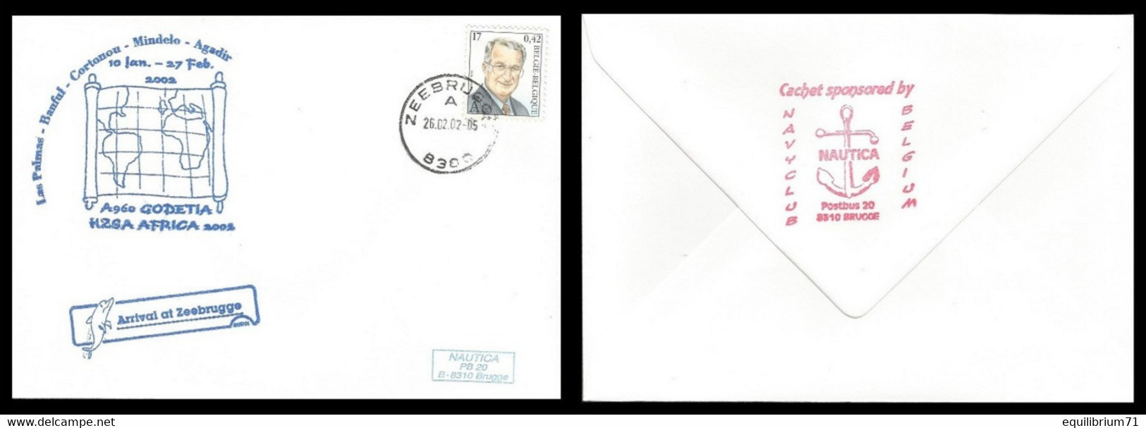 Enveloppe Souvenir/Herdenkingsomslag - H2SA Africa 2002 - Du 10 Janv Au 27 Fev - A960 GODETIA - Storia Postale