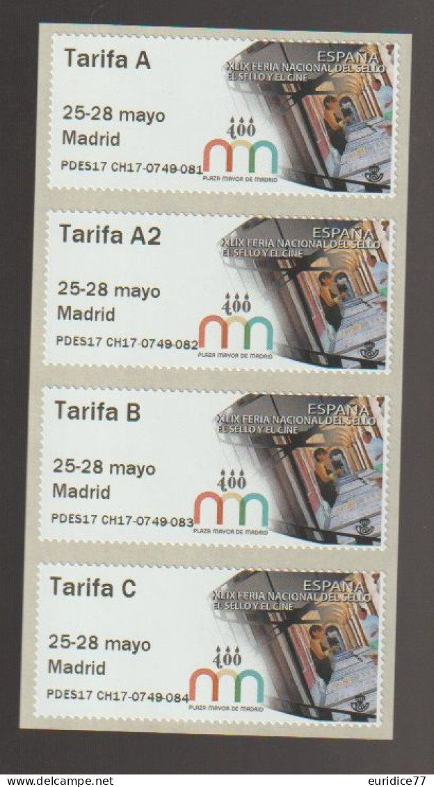 Spain 2017 - ATM Strip Set Labels Mnh** - Timbres De Distributeurs [ATM]