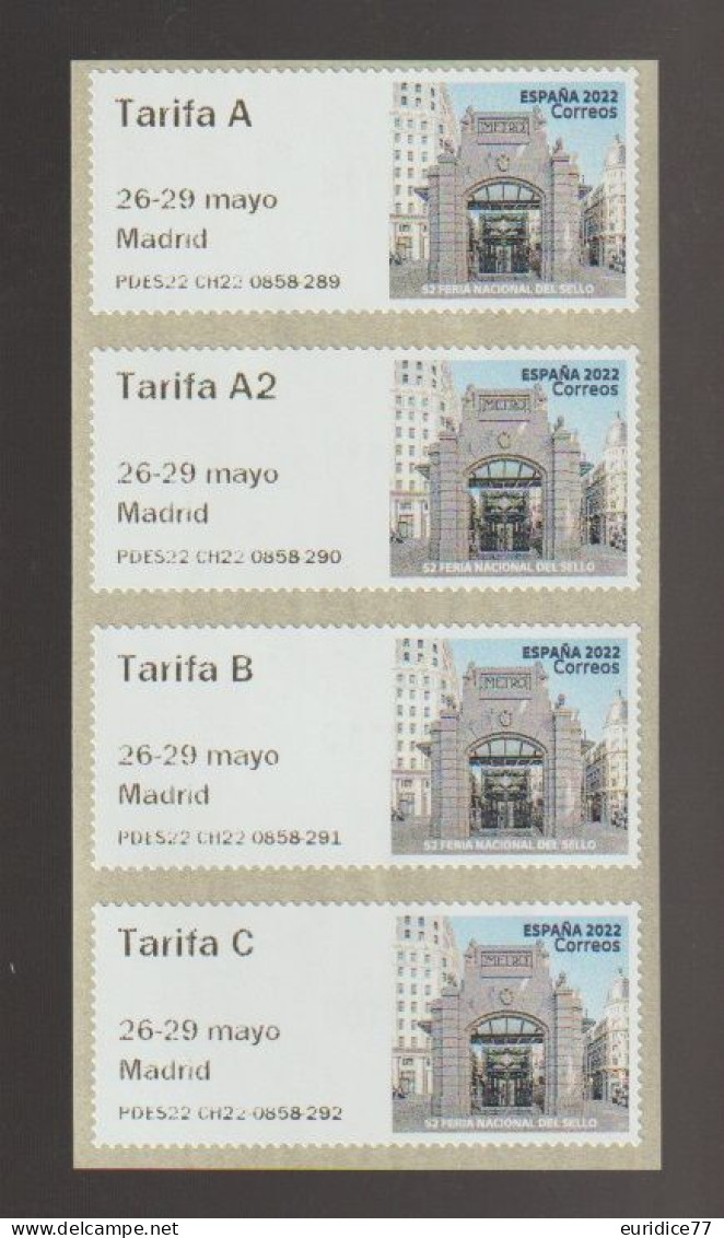 Spain 2022 - ATM Strip Set Labels Mnh** - Machine Labels [ATM]