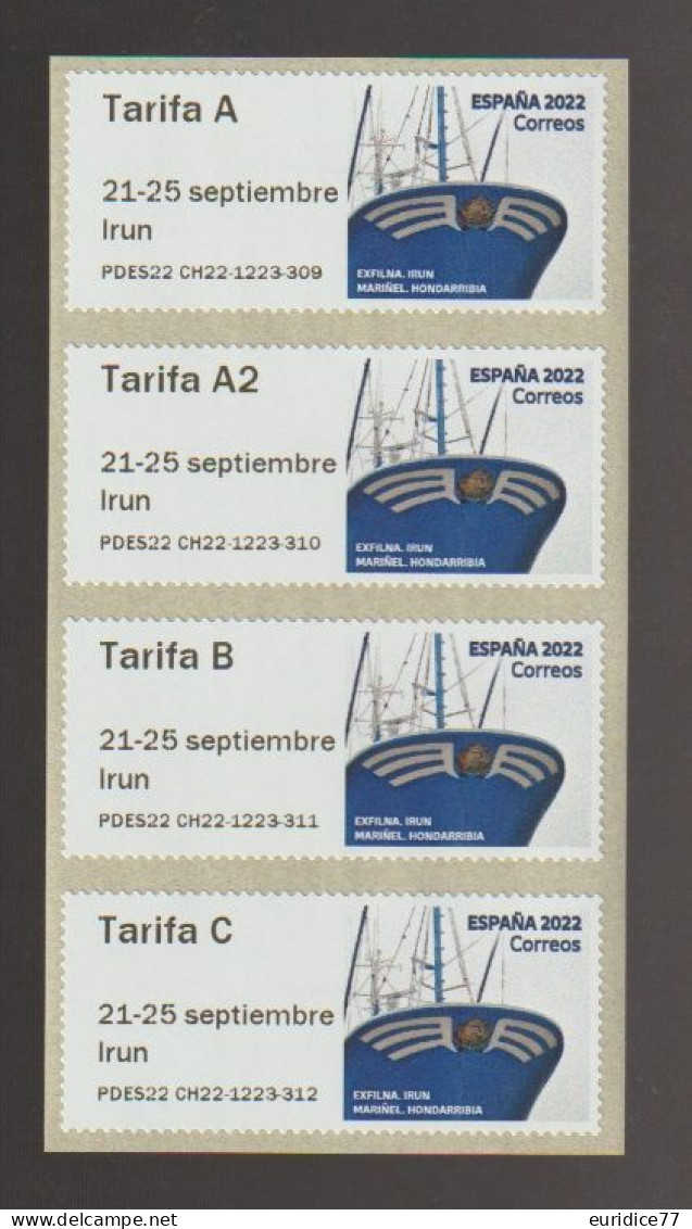 Spain 2022 - ATM Strip Set Labels Mnh** - Automatenmarken [ATM]