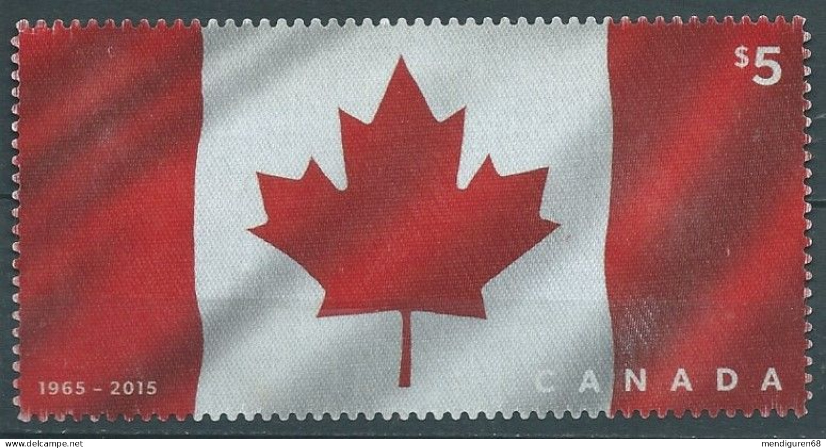 CANADA 2015 50TH ANNIVERSARY OF CANADIAN FLAG $5.00 USED MI BL209 SN 2808 YT BF178 SG MS3106 - Used Stamps