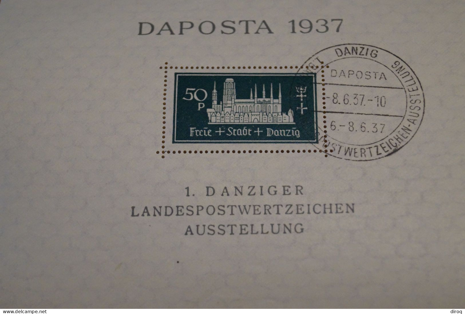 Daposta Danzig,Bloc 1 B,Allemagne 1937,superbe état Neuf Avec Gomme - Postfris