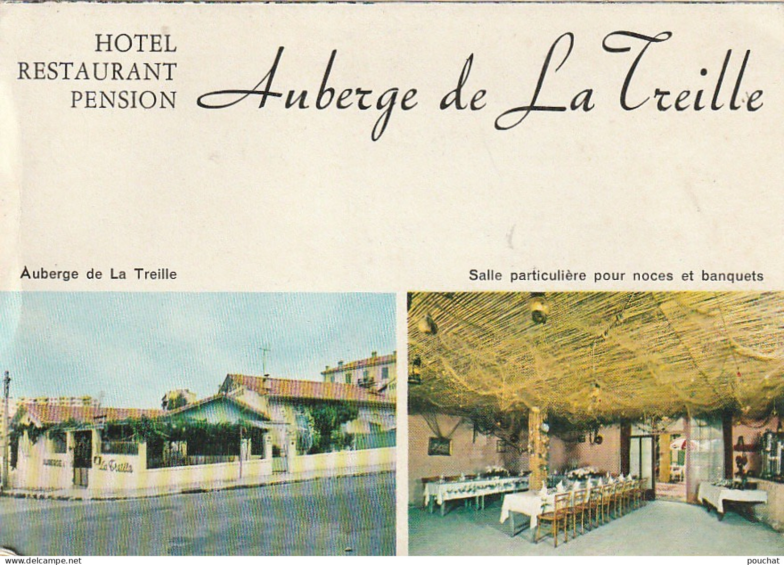 AA+ -(06) CANNES - AUBERGE DE LA TREILLE ( PENSION , RESTAURANT , HOTEL ) , PROP. JANINET - DOCUMENT PUB. MULTIVUES - Deportes & Turismo