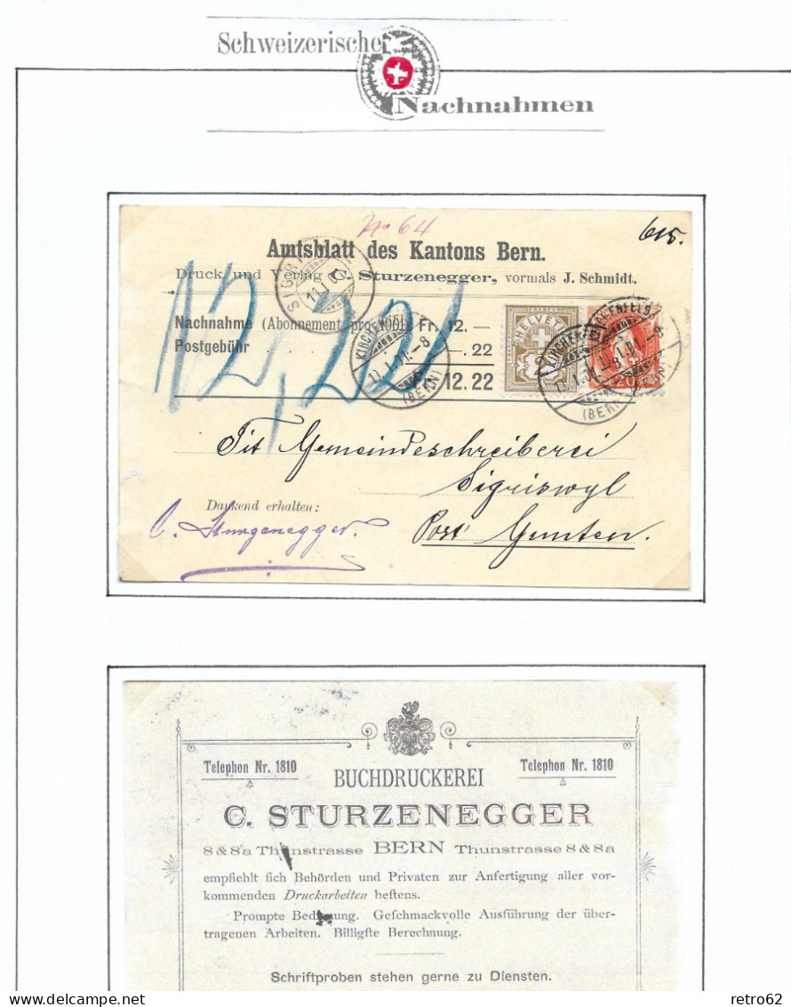 1862 - 1938 SCHWEIZERISCHE NACHNAHMEN ► Austellungswürdige Sammlung Schw.Nachnahmen   ►selten so angeboten◄