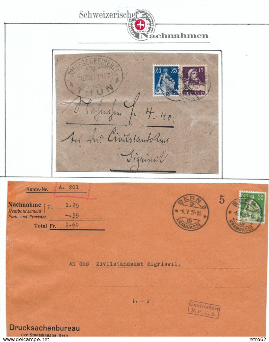 1862 - 1938 SCHWEIZERISCHE NACHNAHMEN ► Austellungswürdige Sammlung Schw.Nachnahmen   ►selten so angeboten◄