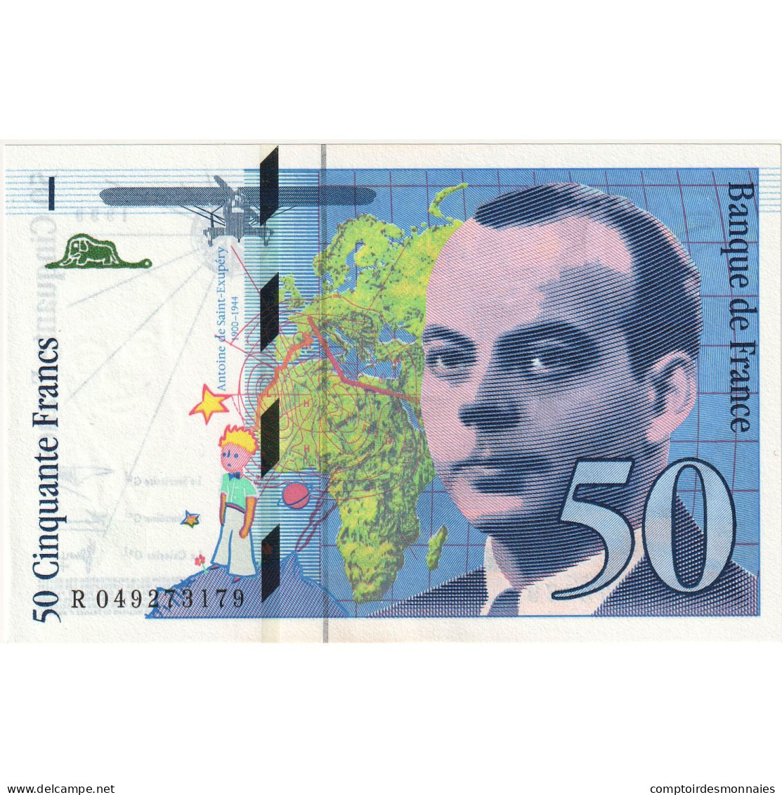 France, 50 Francs, St Exupéry, 1999, R049273179, NEUF, Fayette:73.5, KM:157Ad - 50 F 1992-1999 ''St Exupéry''