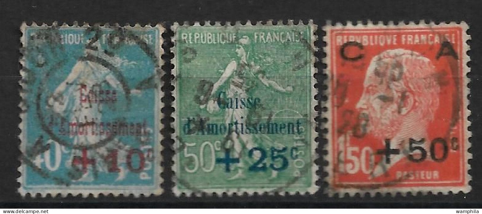 France 1927 N°246/48 Oblitérés Caisse D'amortissement. Cote 30€. - 1927-31 Caisse D'Amortissement