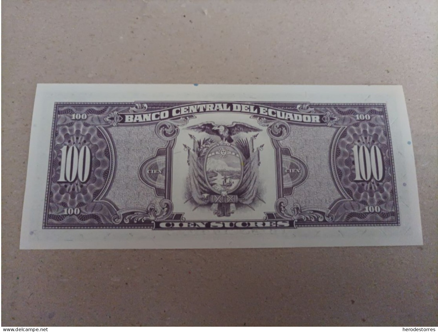 Billete De Ecuador 100 Sucres, Año 1994, Nº Bajo 02943609, UNC - Equateur