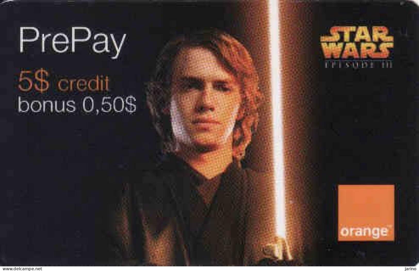 Romania, Orange Prepaid Phonecard Star Wars 5 $ + Bonus 0,5 $, Exp. Date 12/08, Used, - Roumanie