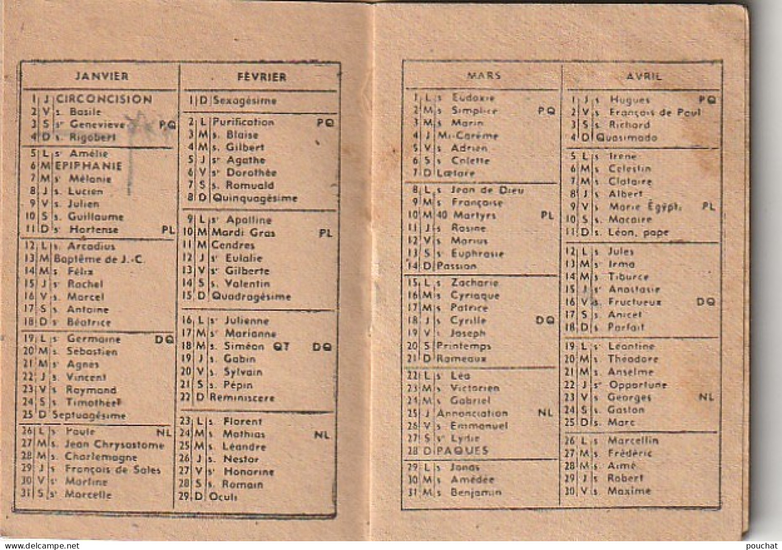 AA+ 36 -(82) MINI CALENDRIER COMPLET 1948 - MADAME MOURGUE , MERCERIE BONNETERIE , MONTAUBAN - Petit Format : 1941-60
