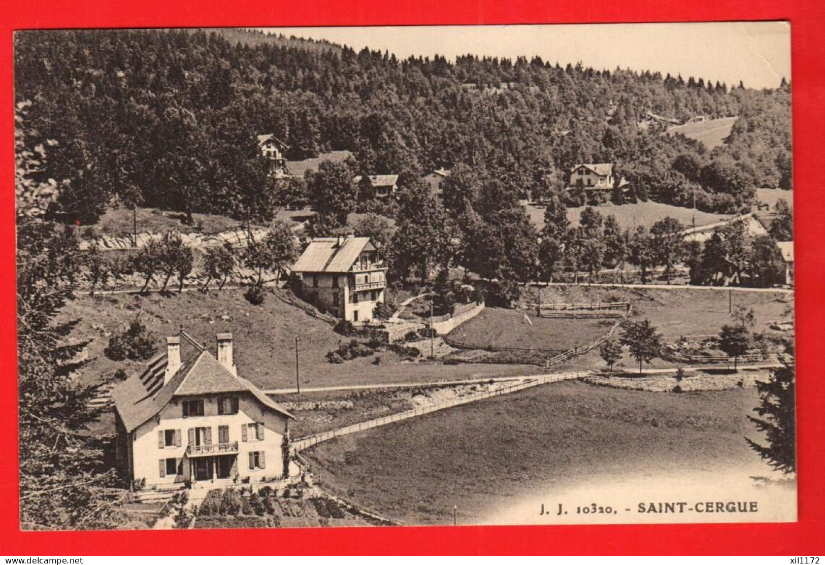 XZH-02 RARE Saint-Cergue . Maisons Villageoises. Circulé 1925. Jullien 10320 - Saint-Cergue