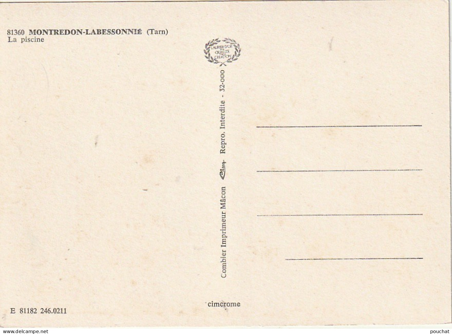 AA+ 108-(81) MONTREDON LABESSONNIE - LA PISCINE - VUE GENERALE DES BASSINS , JEUX - Montredon Labessonie