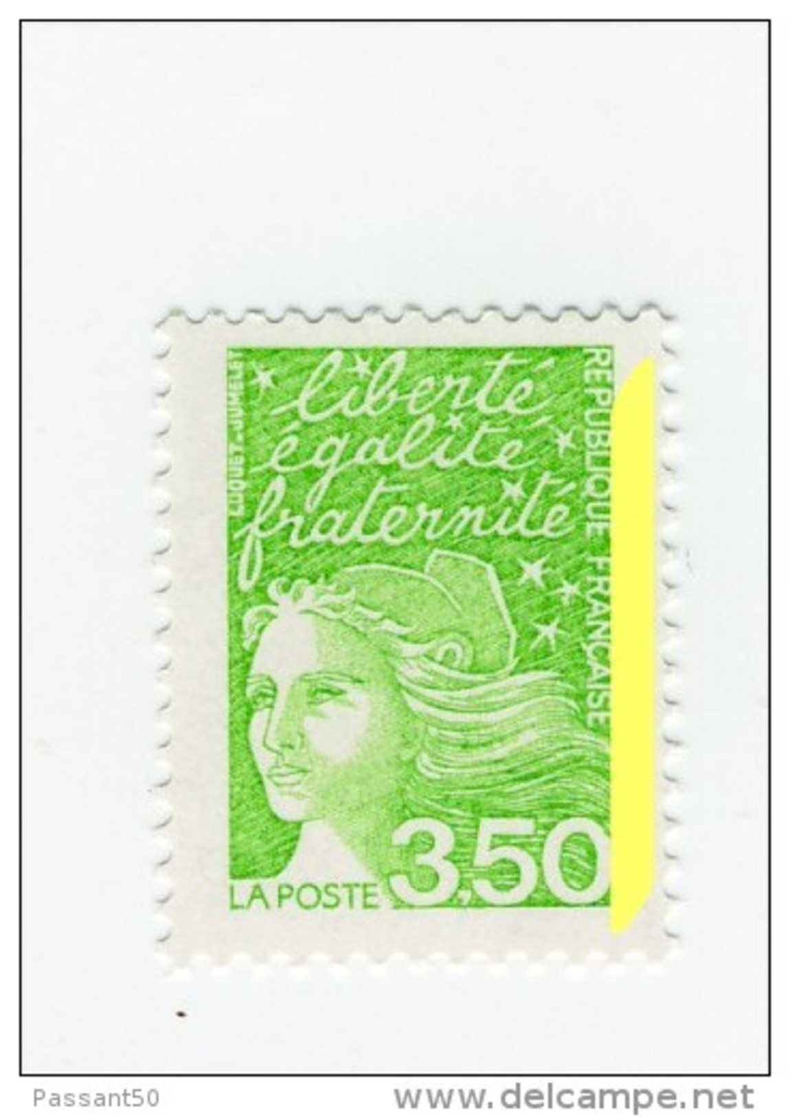 Luquet 3fr50 Vert Jaune YT 3092a Avec Une Bande Phospho à Droite. Voir Le Scan. Cote YT : 10 €, Maury N° 3077a : 7 €. - Unused Stamps