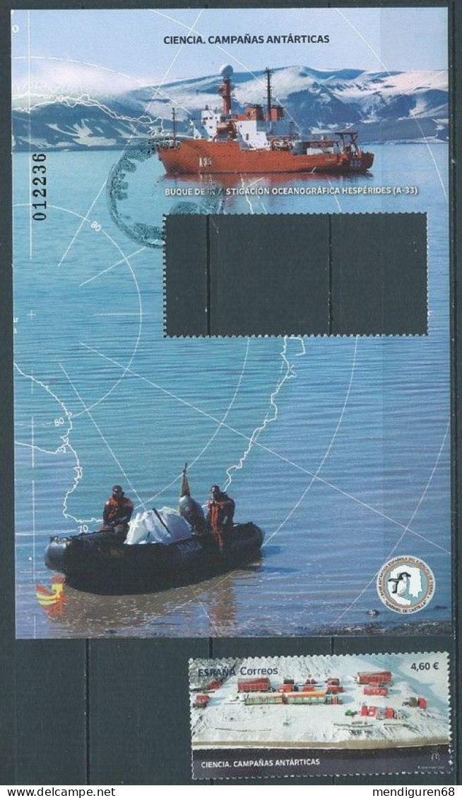 ESPAGNE SPANIEN SPAIN ESPAÑA 2022 M/S SCIENCE. ANTARCTIC CAMPAIGNS ANTÁRTICAS USED ED HB5601 MI B5652 YT F5357 SN SH4635 - Oblitérés