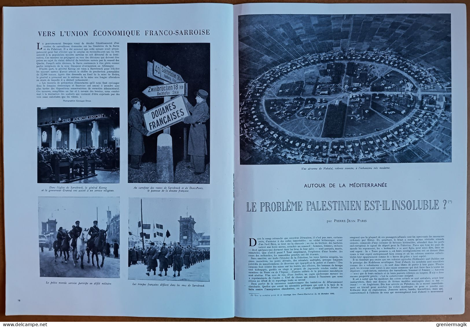 France Illustration N°66 04/01/1947 Indochine/La Suisse face aux guerres/Palestine (Nahalal)/Langevin/Electricité