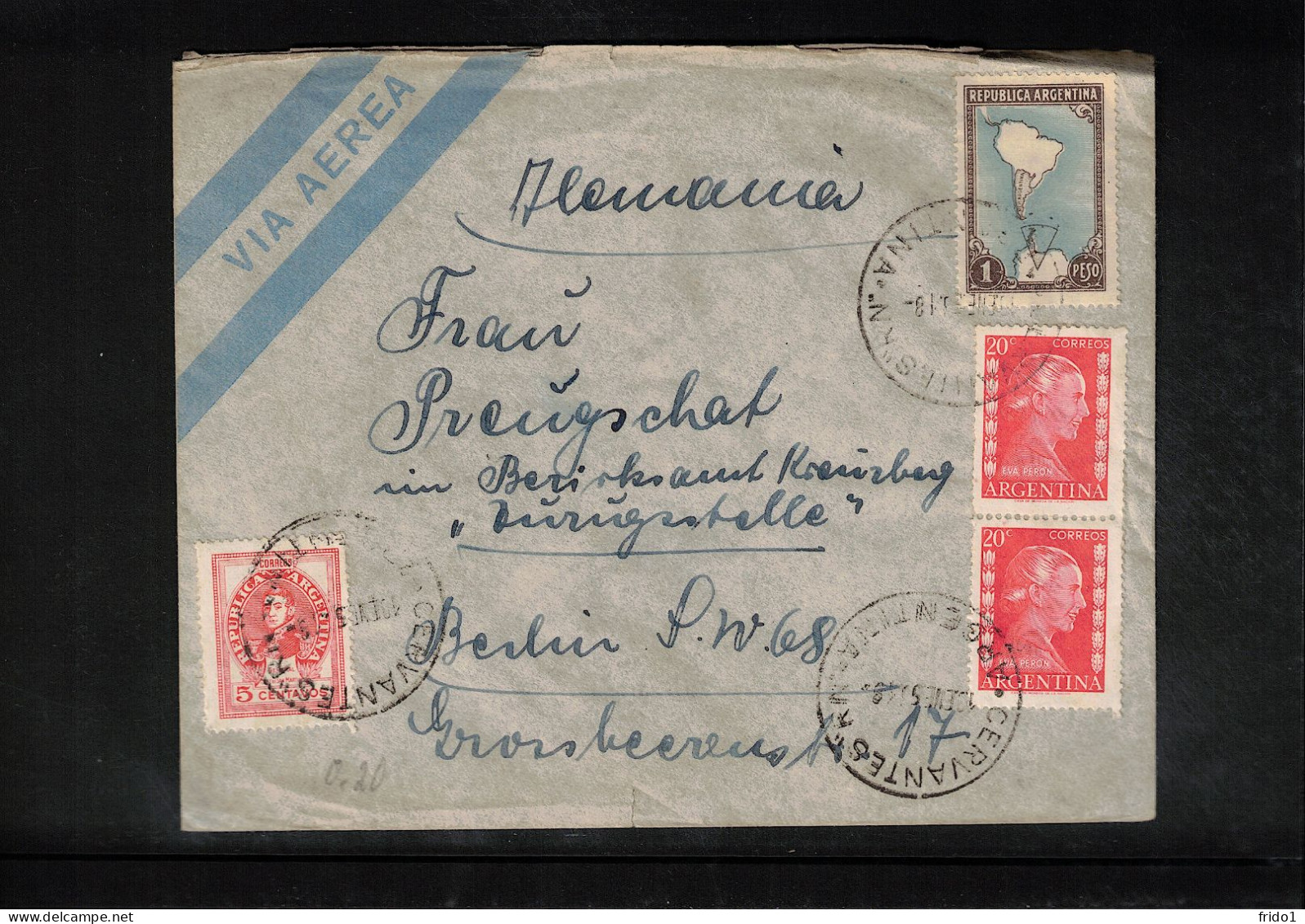Argentina 1951 Interesting Airmail Letter - Brieven En Documenten