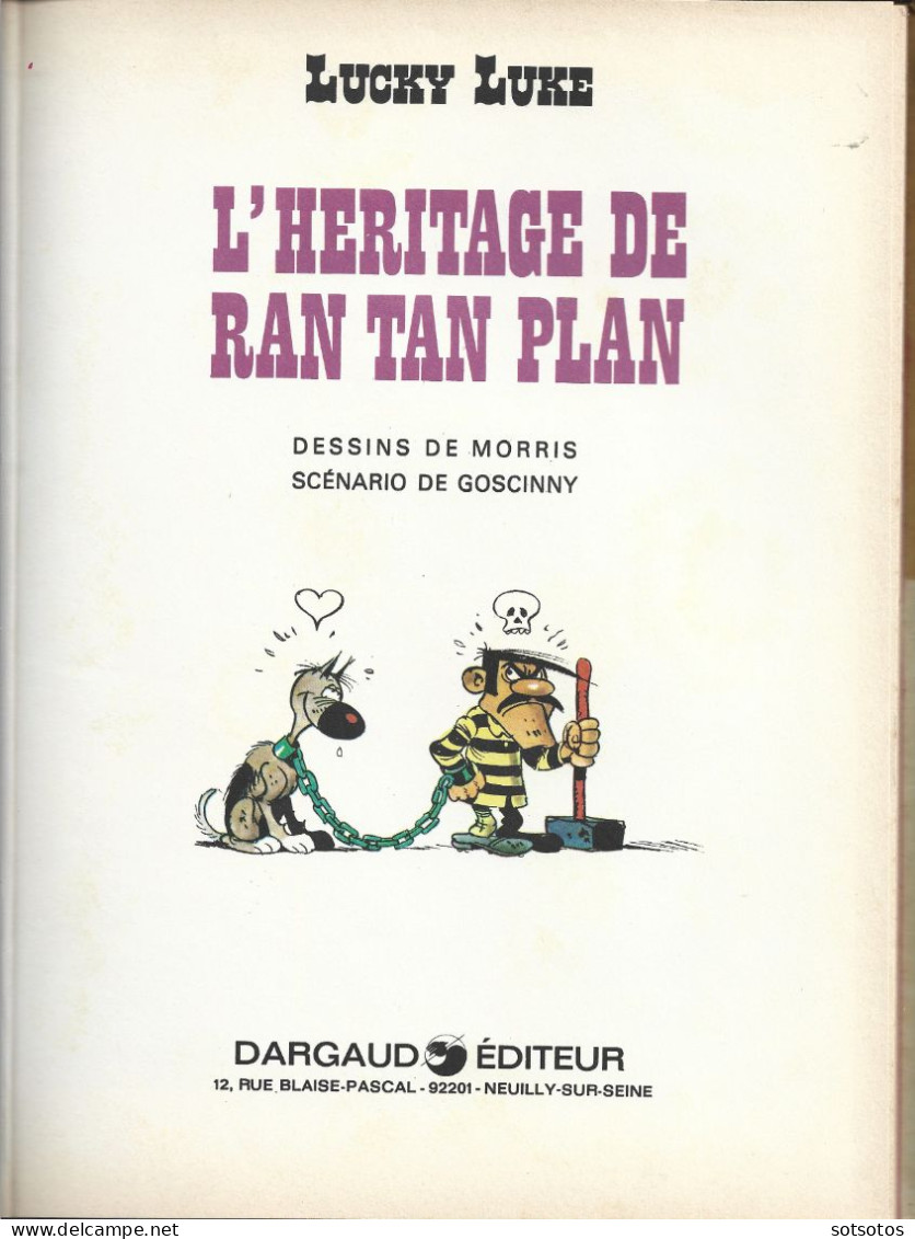 L' Héritage De RanTanPlan Dessins De Morris Scenario De Goscinny: Album Edition Of 1974 Very Good Used Condition - Lucky Luke