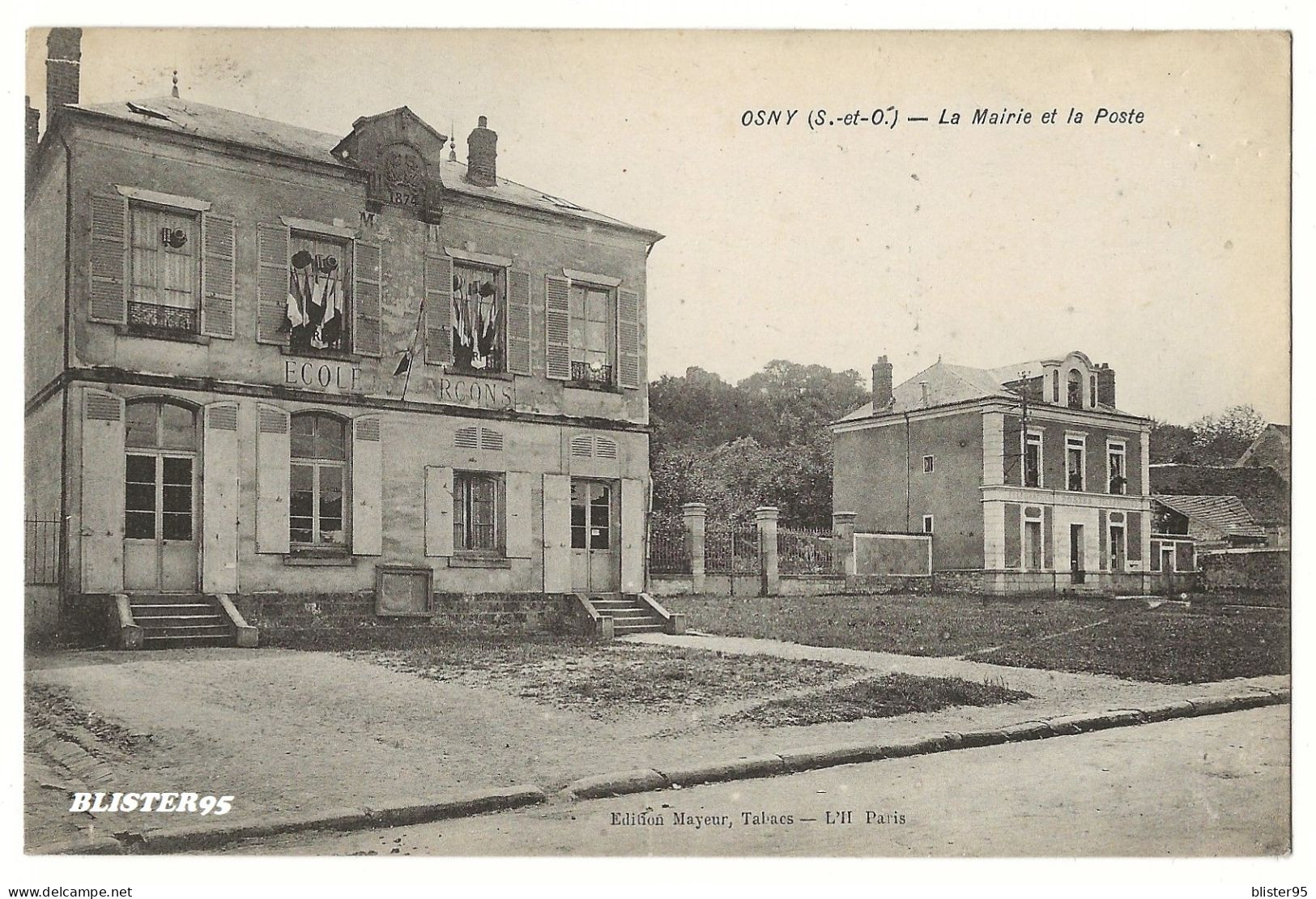 Osny (95) La Mairie Et La Poste , Envoyée En 1924 - Osny